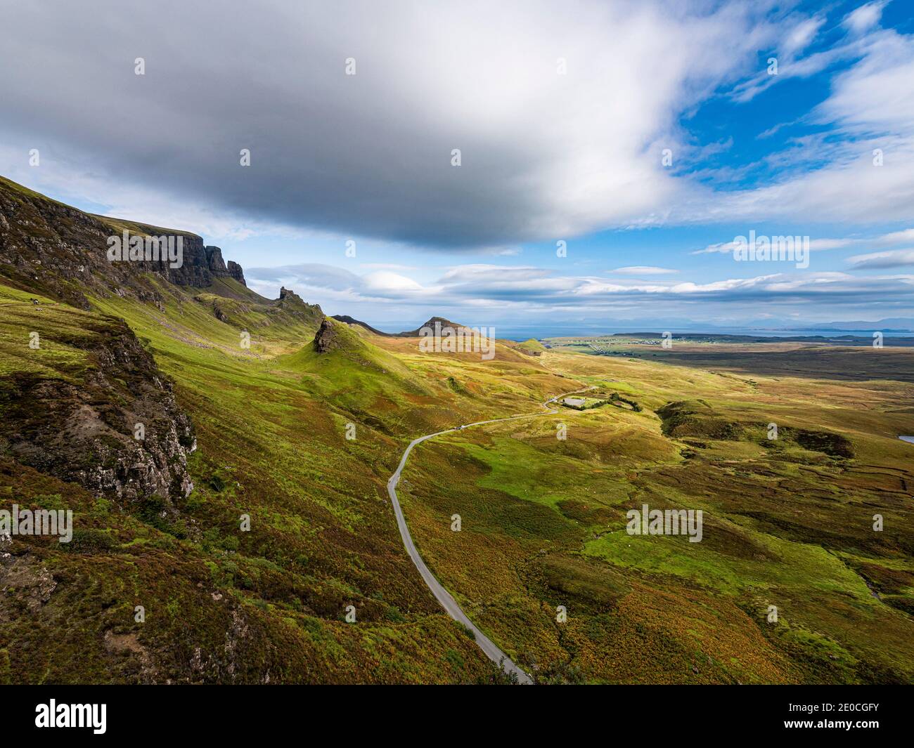 Mountain scenery, Quiraing landslip, Isle of Skye, Inner Hebrides, Scotland, United Kingdom, Europe Stock Photo