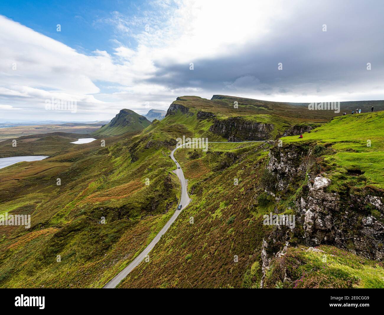 Mountain scenery, Quiraing landslip, Isle of Skye, Inner Hebrides, Scotland, United Kingdom, Europe Stock Photo