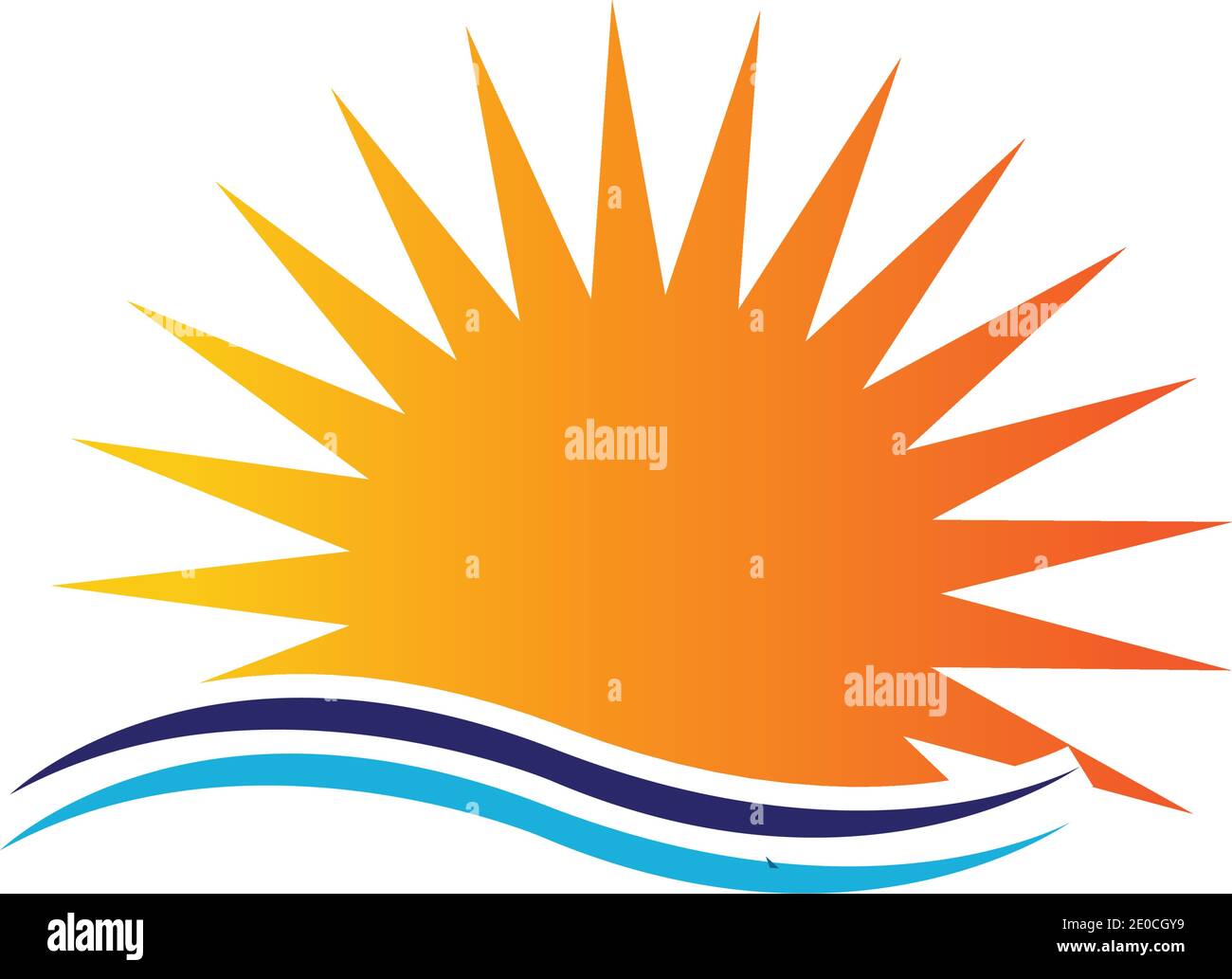 sea Water wave and sun icon vector illustration design logo - Vector ...