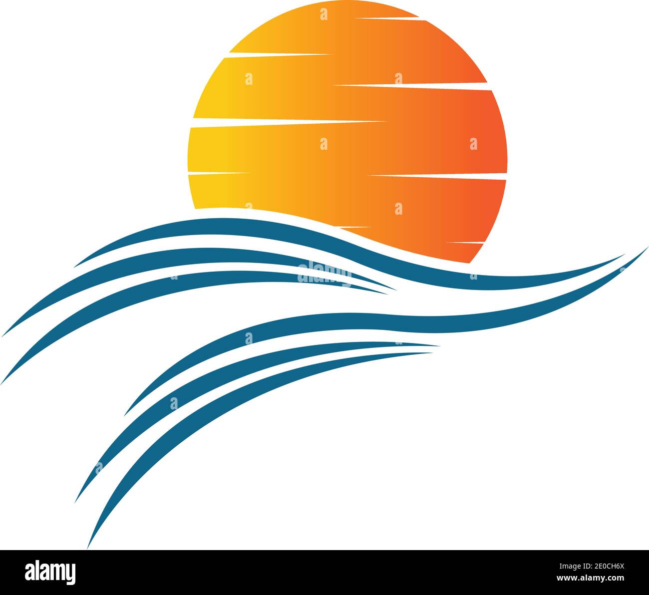 sea Water wave and sun icon vector illustration design logo - Vector ...