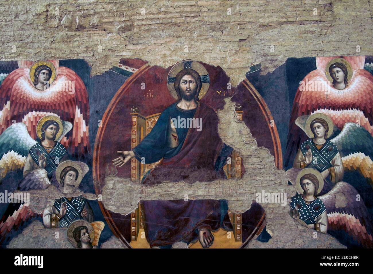 Christ the Judge painted in 1293 by Pietro Cavallini at Santa Cecilia, Rome, Lazio, Italy, Europe Stock Photo