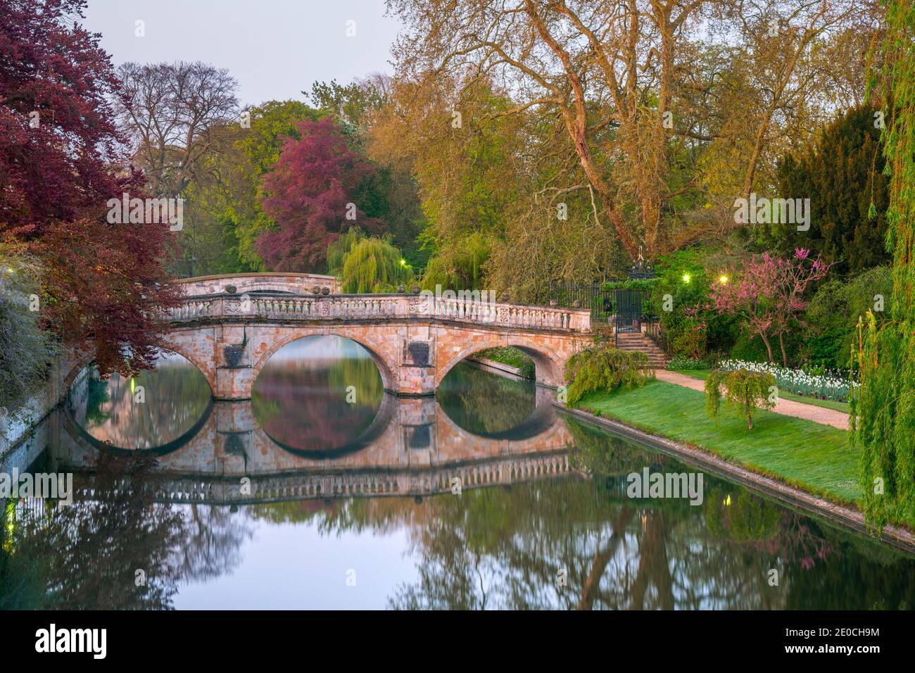 The Backs, Clare College, Clare Bridge, Cambridge, Cambridgeshire, England, United Kingdom, Europe Stock Photo
