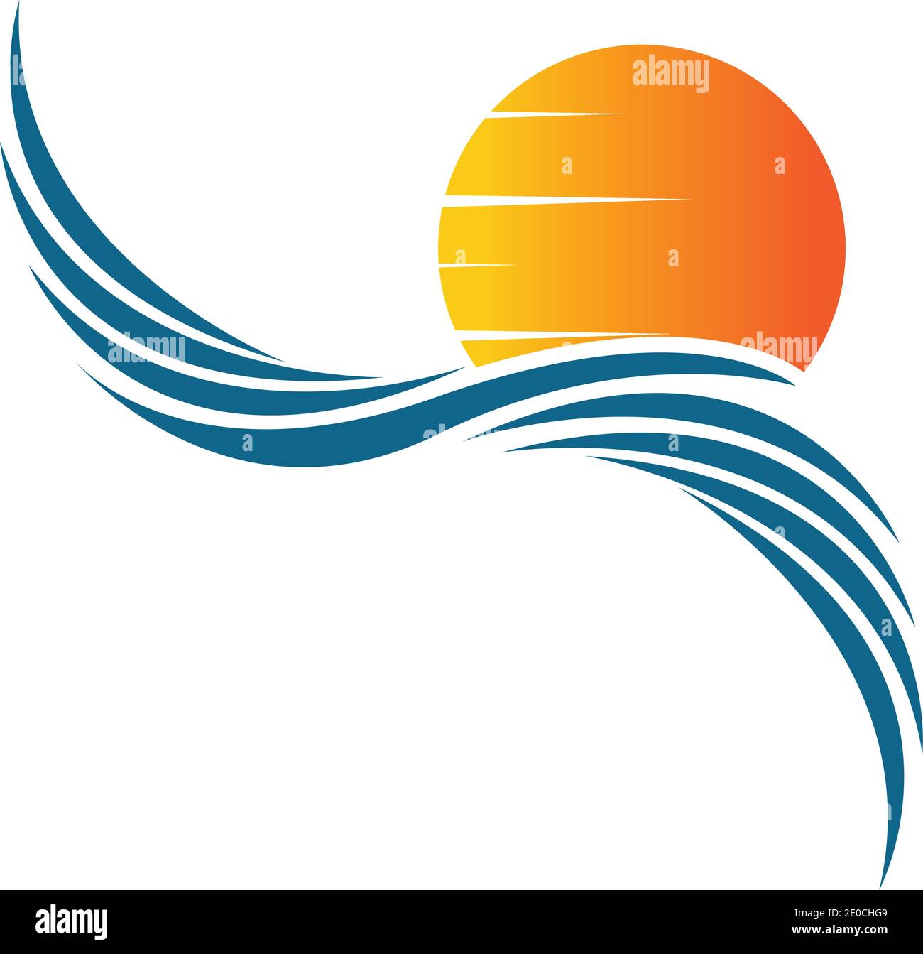 sea Water wave and sun icon vector illustration design logo - Vector ...