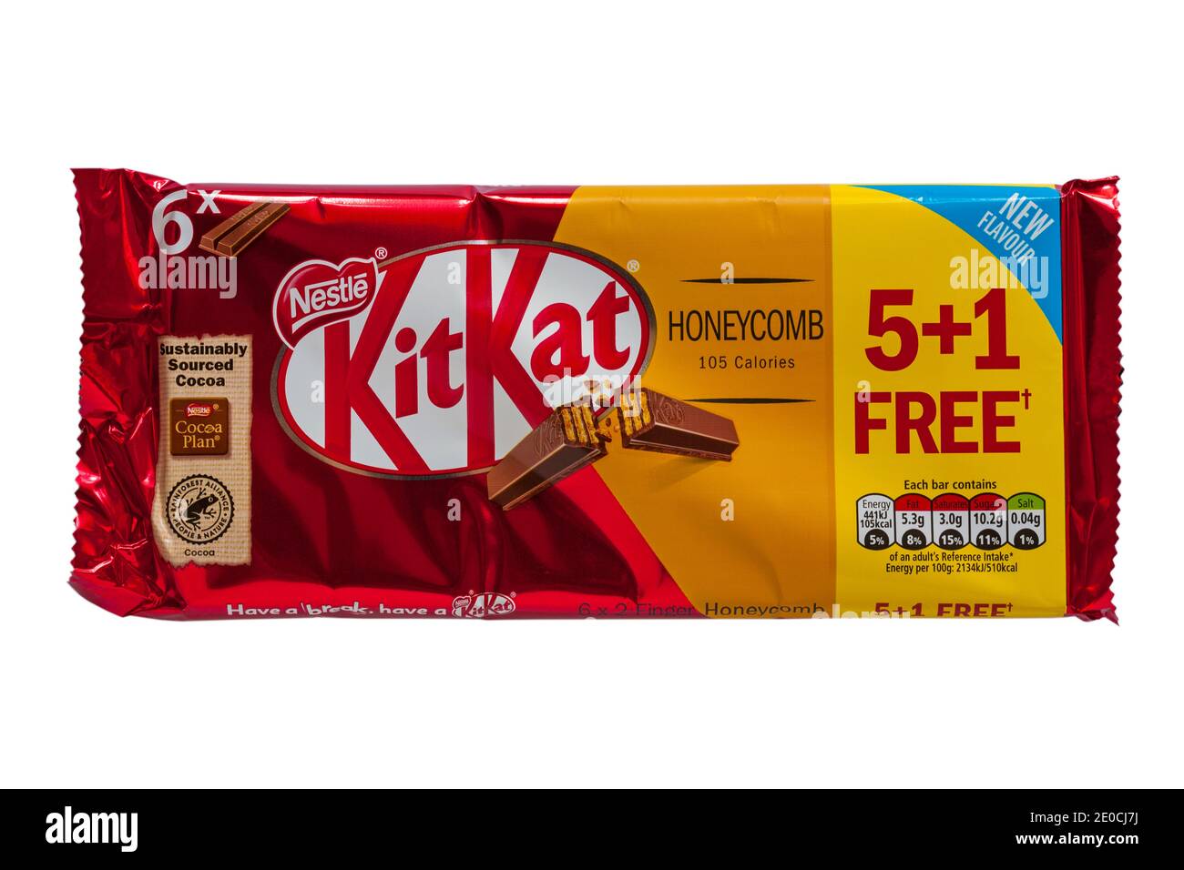 Packet of Nestle KitKat new flavour isolated on white