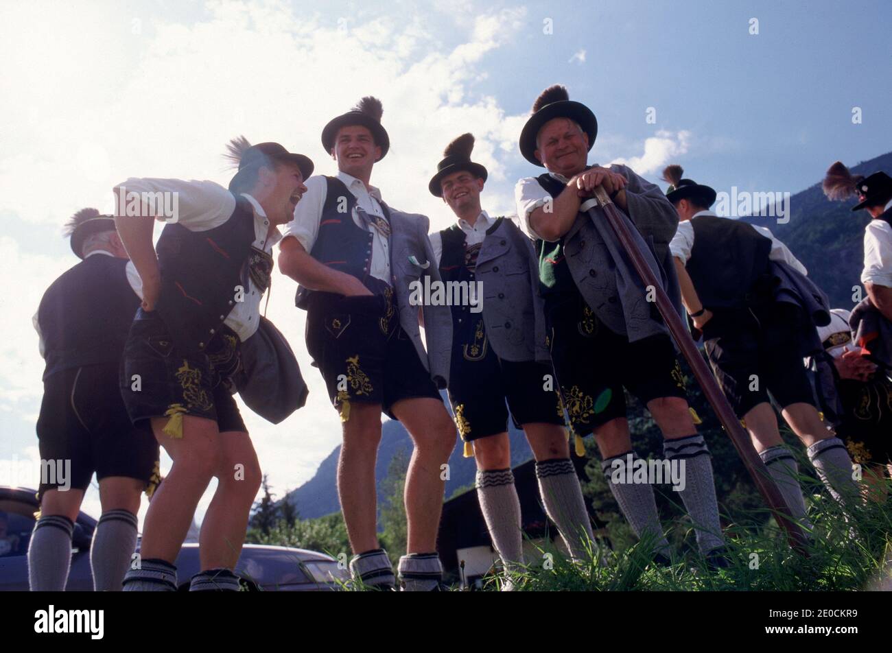 Germany /Bavaria / A group of Bavarian peopel wearing traditional ...