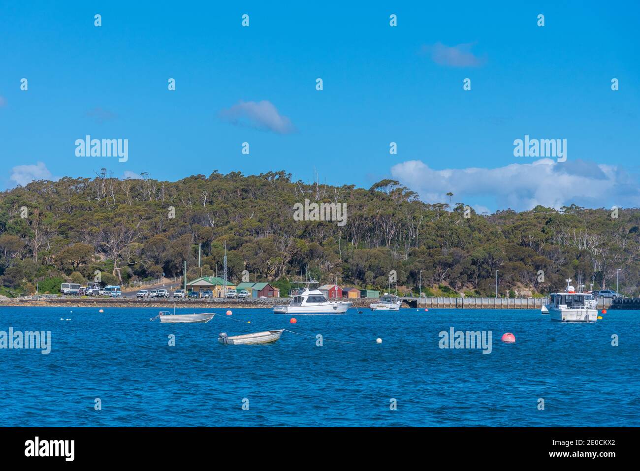 Boats mooring at Pirates bay in Tasmania, Australia Stock Photo Alamy