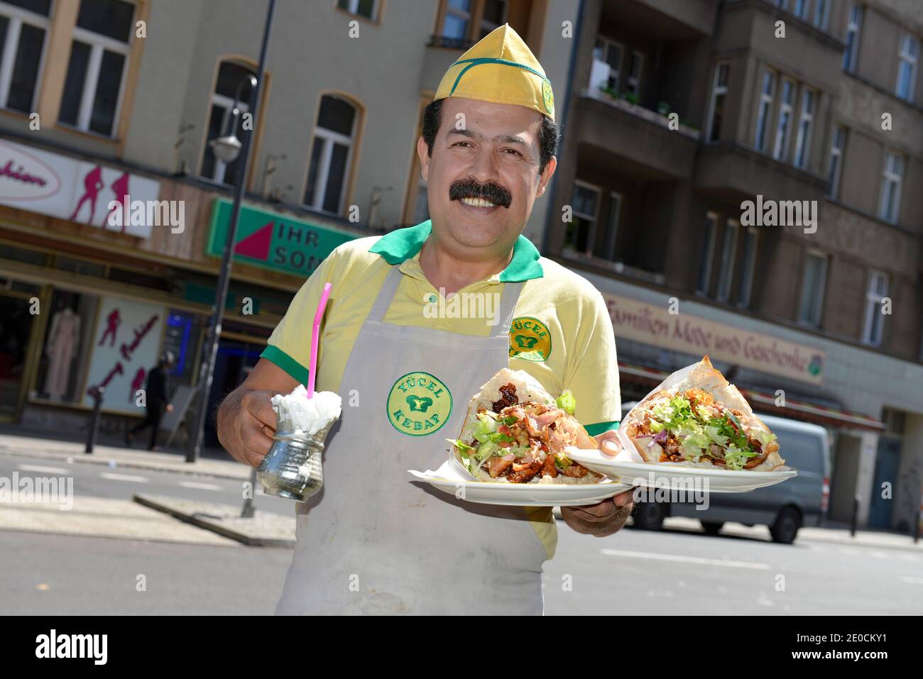 Yuecel Kebap, Karl-Marx-Strasse, Neukoelln, Berlin, Deutschland Stock Photo