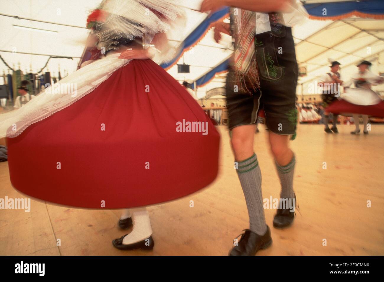 Germany /Bavaria /coupel is dancing at traditional Beer Festival in Bavaria. Stock Photo