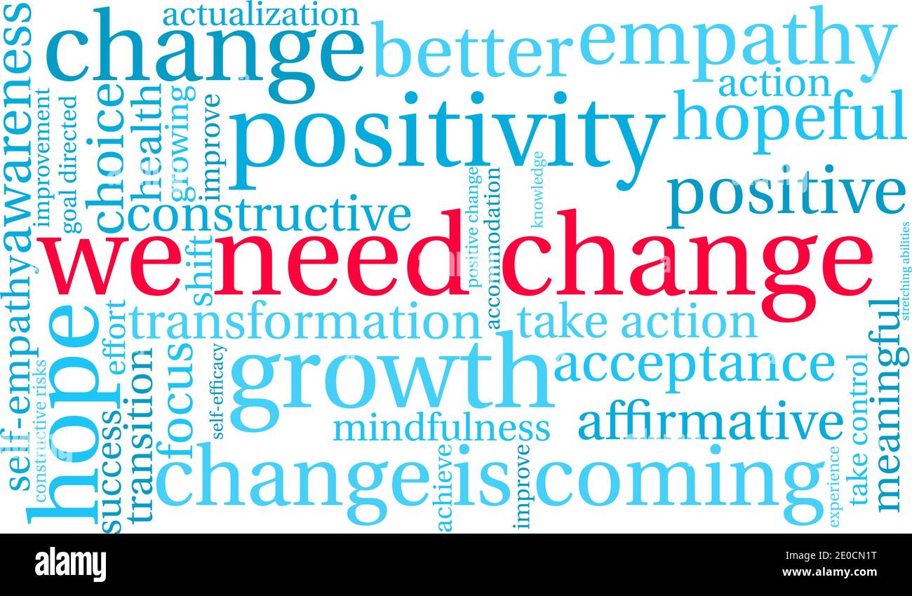 We Need Change word cloud on a white background. Stock Vector