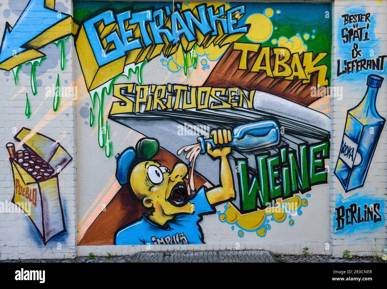 Graffiti, Spaeti, Lichtenberg, Berlin, Deutschland Stock Photo