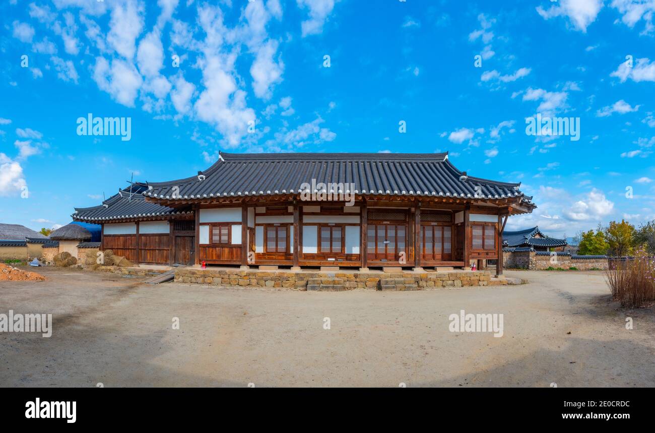 Traditional houses at Hahoe folk village in Republic of Korea Stock ...
