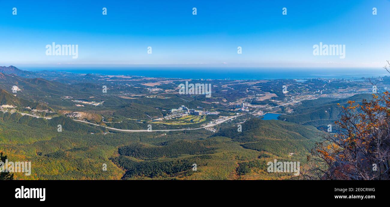 seaside of Gangwondo province viewed from Seoraksan National Park, Republic of Korea Stock Photo