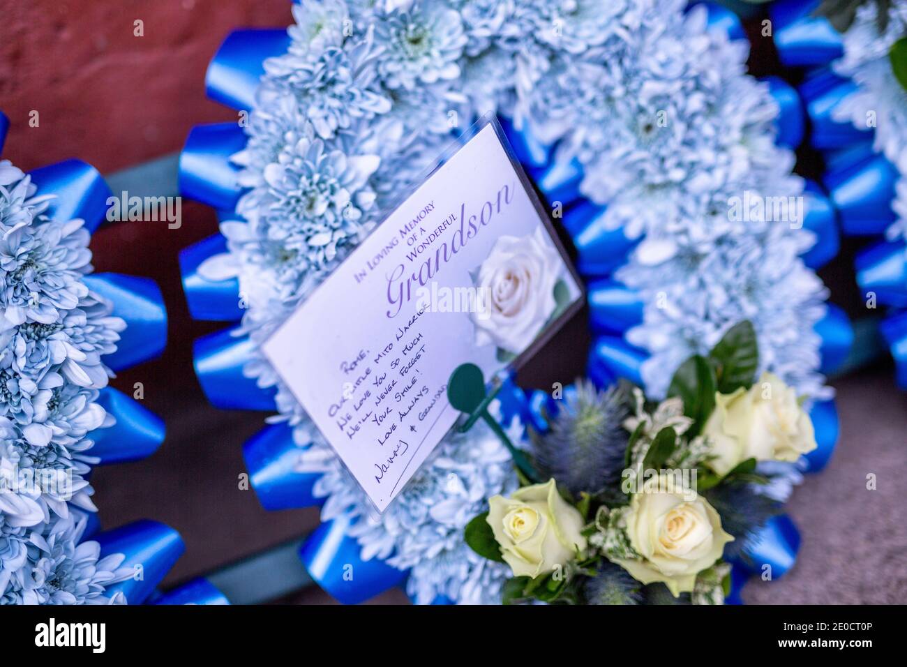 Collection of Funeral Flowers Stock Photo Alamy