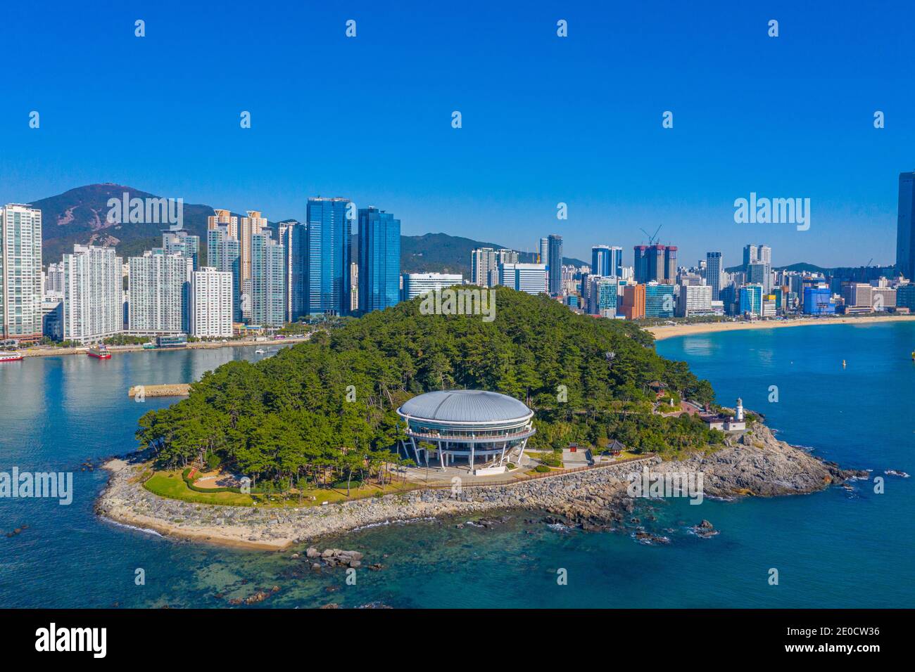Aerial view of Nurimaru APEC house in Busan, Republic of Korea Stock Photo