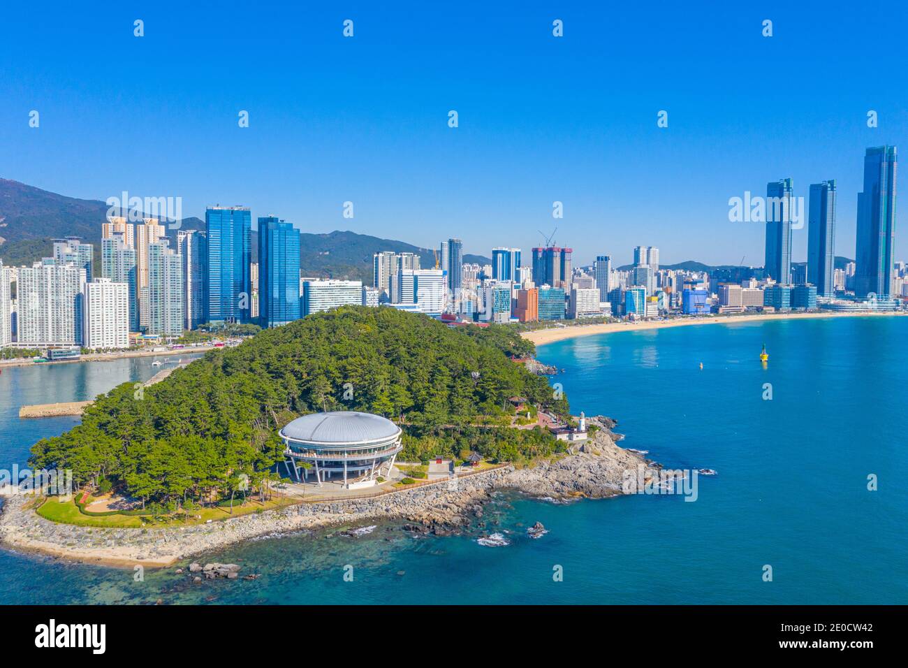 Aerial view of Nurimaru APEC house in Busan, Republic of Korea Stock Photo