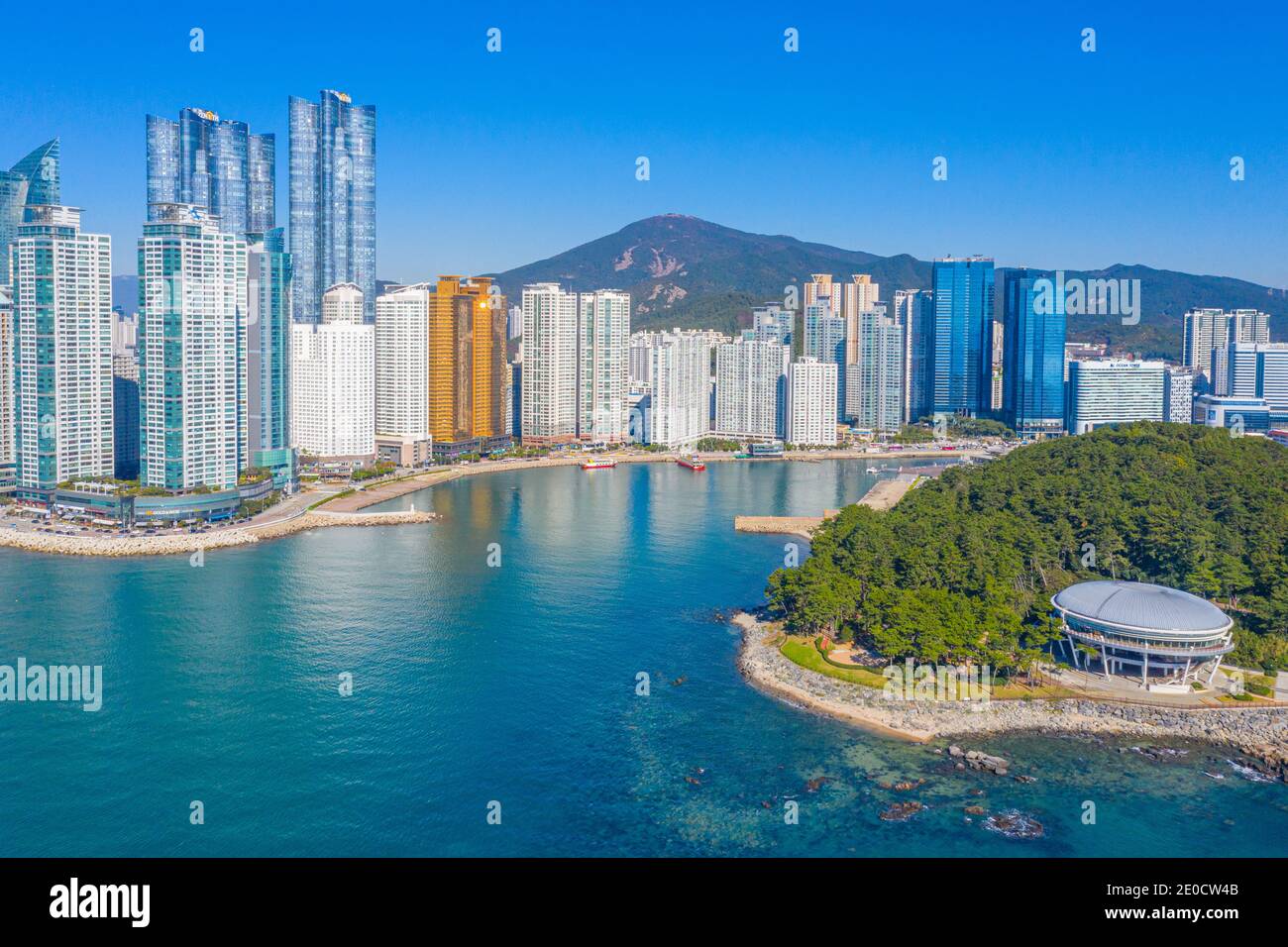 Aerial view of Nurimaru APEC house in Busan, Republic of Korea Stock Photo