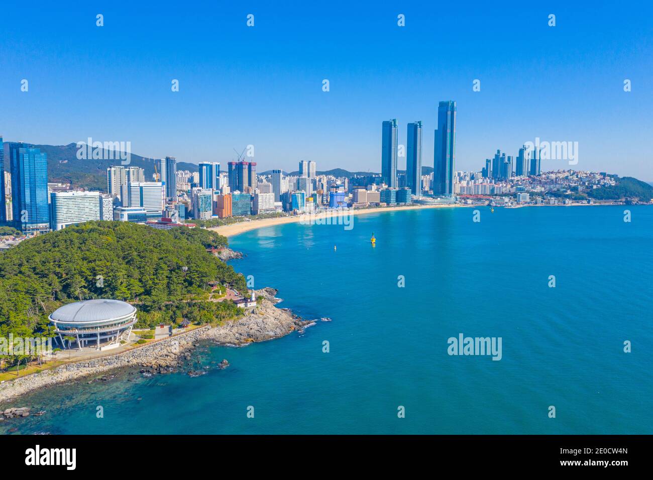 Aerial view of Nurimaru APEC house in Busan, Republic of Korea Stock Photo