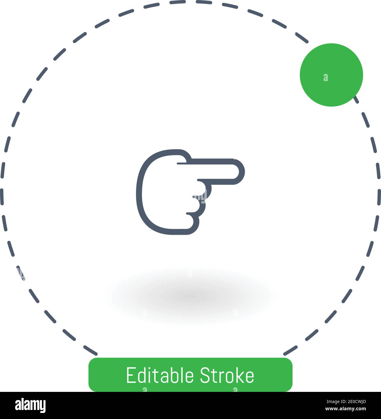 point right vector icon editable stroke outline icons for web and mobile Stock Vector