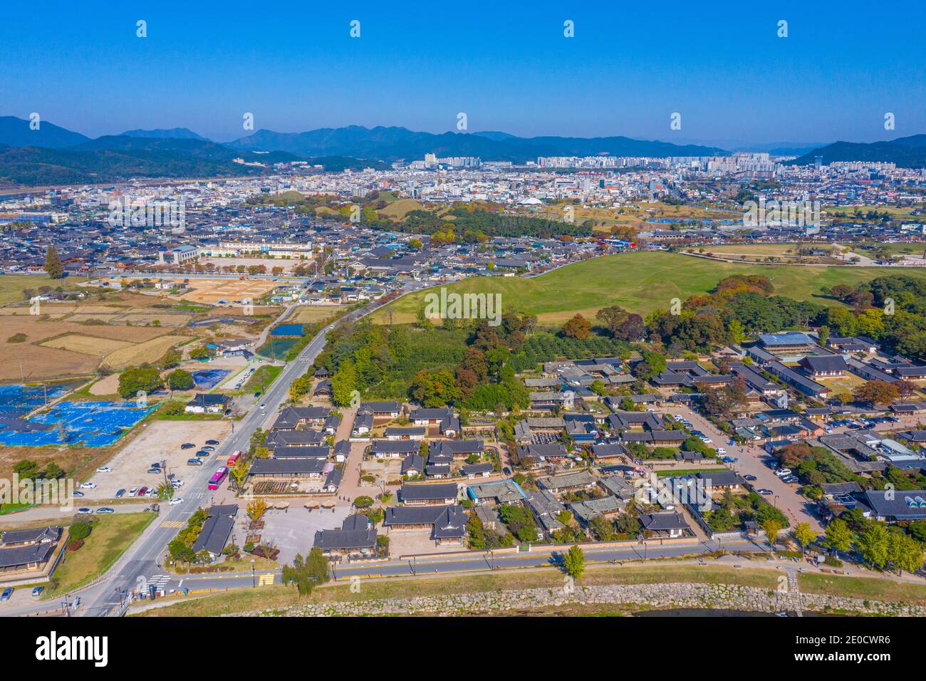 Aerial view of Gyeongju Gyochon Traditional Village at Gyeongju ...