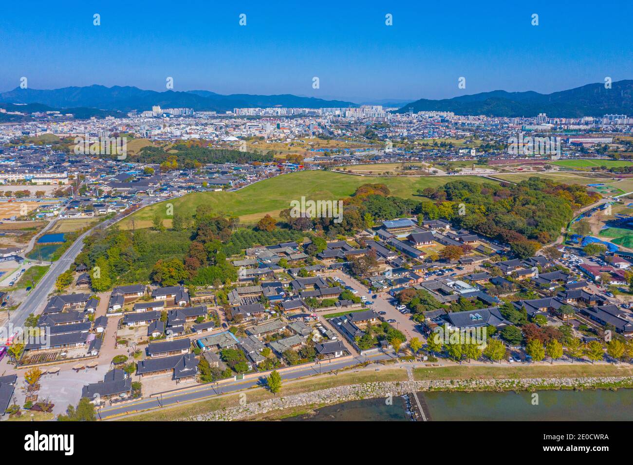 Aerial view of Gyeongju Gyochon Traditional Village at Gyeongju ...