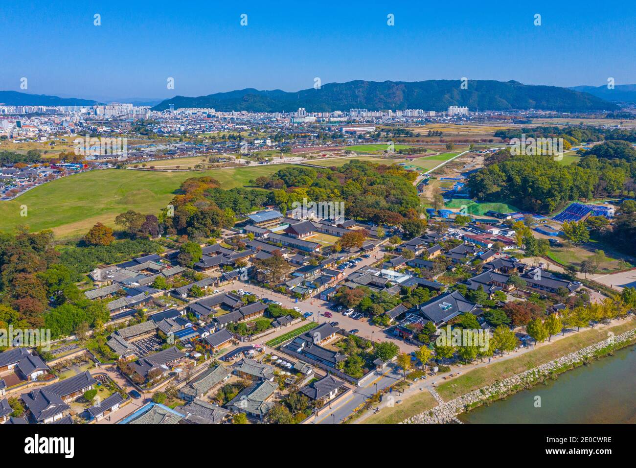 Aerial view of Gyeongju Gyochon Traditional Village at Gyeongju ...