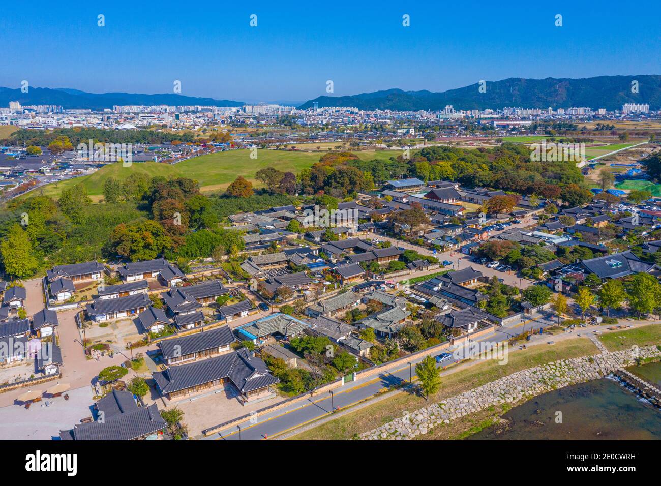 Aerial view of Gyeongju Gyochon Traditional Village at Gyeongju ...