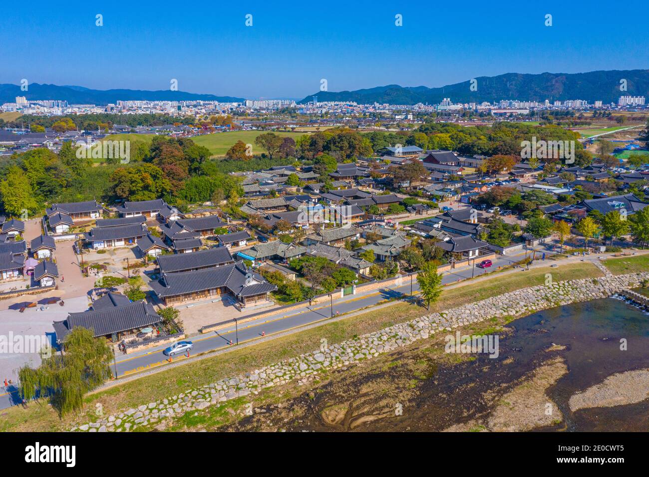 Aerial view of Gyeongju Gyochon Traditional Village at Gyeongju ...