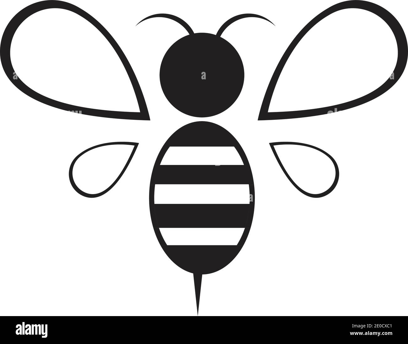 Bee logo vector icon illustration Stock Vector