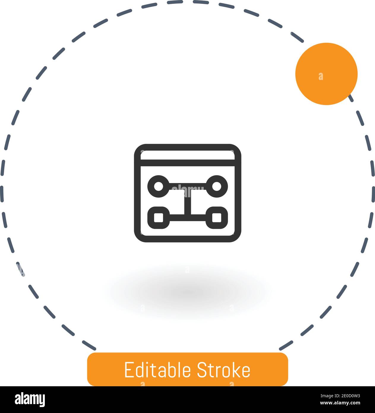 hierarchical structure vector icon editable stroke outline icons for web and mobile Stock Vector