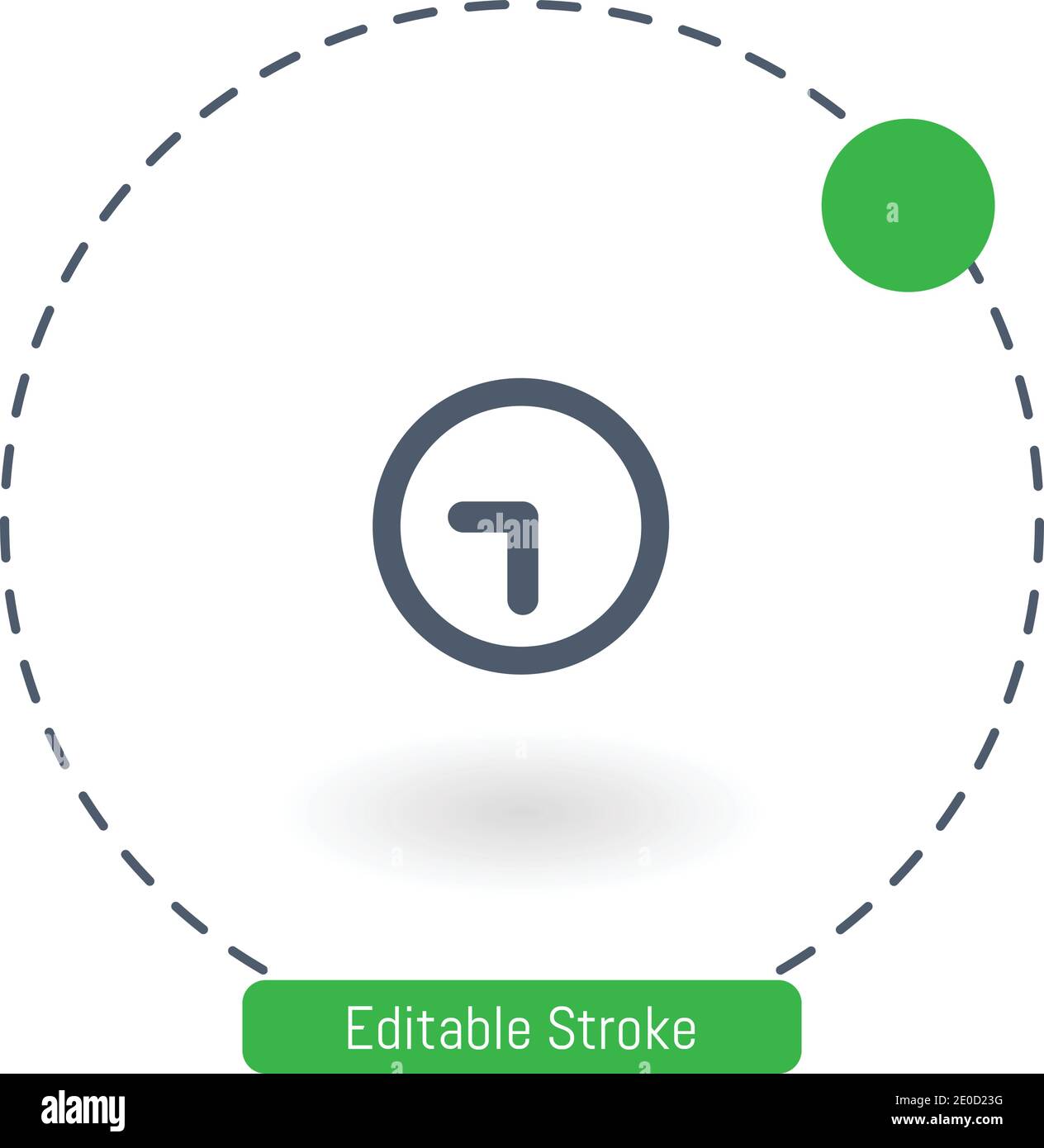 circular clock vector icon editable stroke outline icons for web and mobile Stock Vector