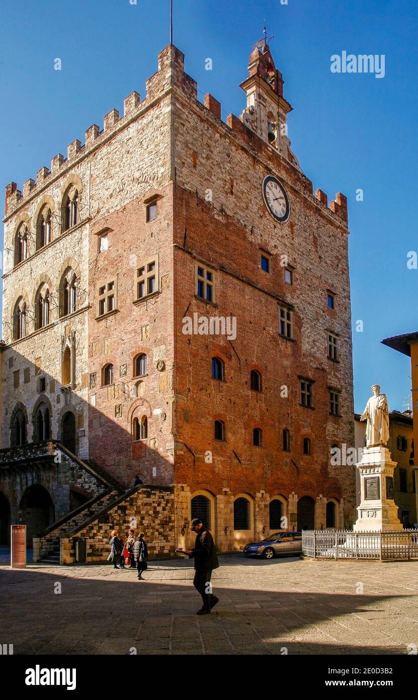 Italy Tuscany Prato - Piazza del Comune - Palazzo Pretorio Stock Photo