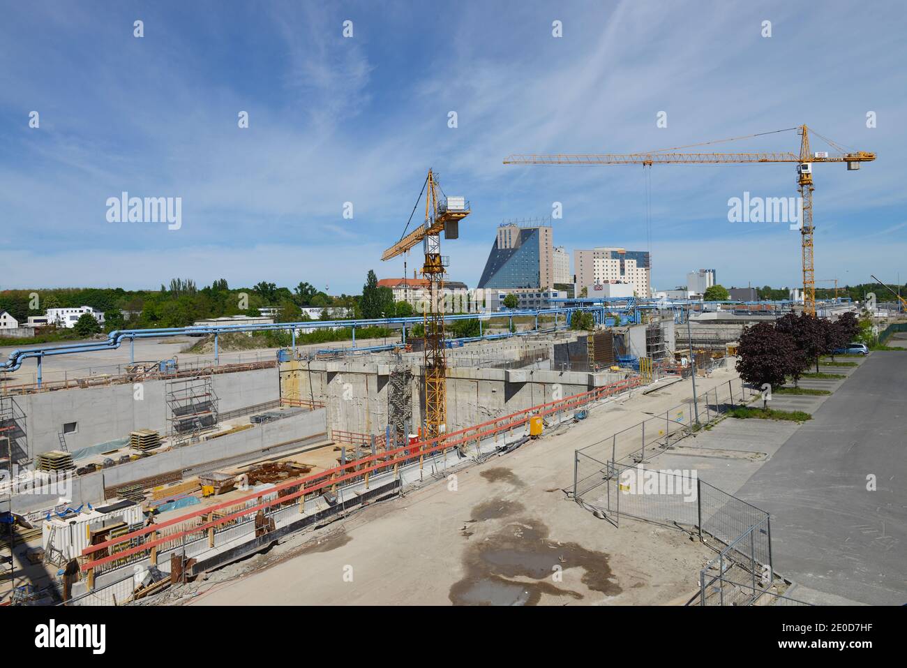 Bauarbeiten, Verlaengerung, Autobahn, A 100, Grenzallee, Treptow, Berlin, Deutschland Stock Photo