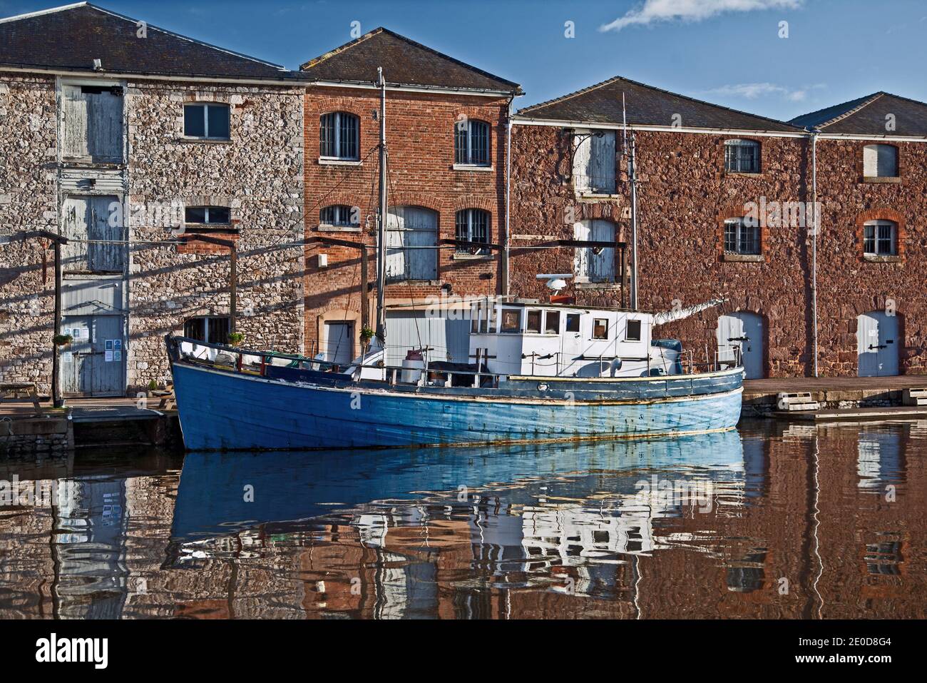 Boat on Exeter Quay Stock Photo