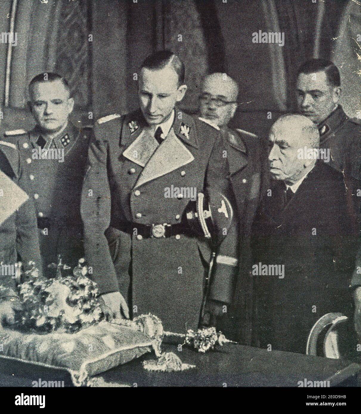 PRAGUE, PROTECTORATE OF BOHEMIA AND MORAVIA - NOVEMBER 19, 1941:Reinhard Heydrich, Deputy Reich Protector of the Protectorate of Bohemia and Moravia, Stock Photo