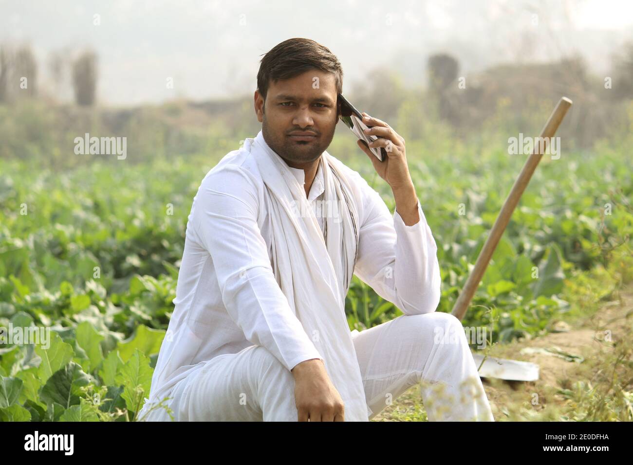 young indian farmer.Indian farmer standing in agricultural field Stock ...