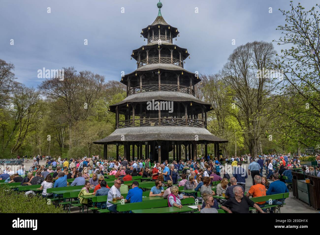 Biergarten, chinesischer Turm, Englischer Garten, Muenchen, Bayern