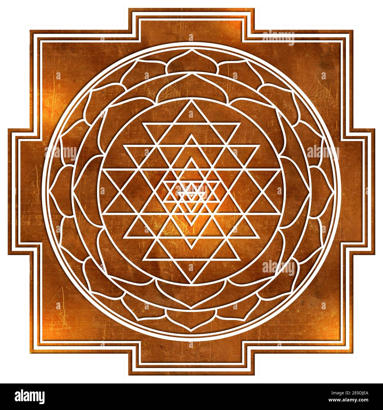 sriyantra shakti hold support geometry hinduism tantrism Stock Photo