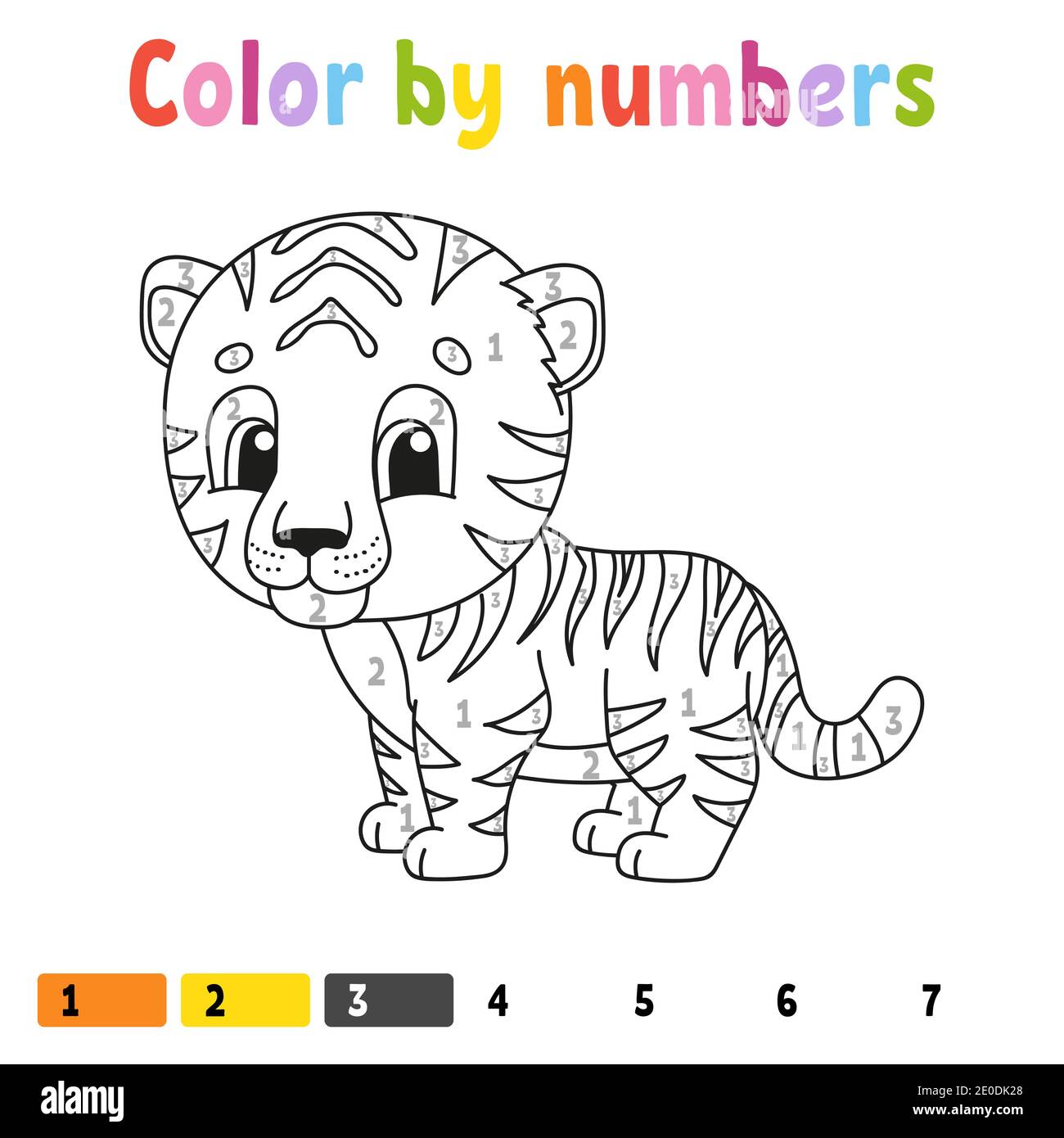 Download Color By Numbers Coloring Book For Kids Cheerful Character Vector Illustration Cute Cartoon Style Hand Drawn Fantasy Page For Children Isolated Stock Vector Image Art Alamy