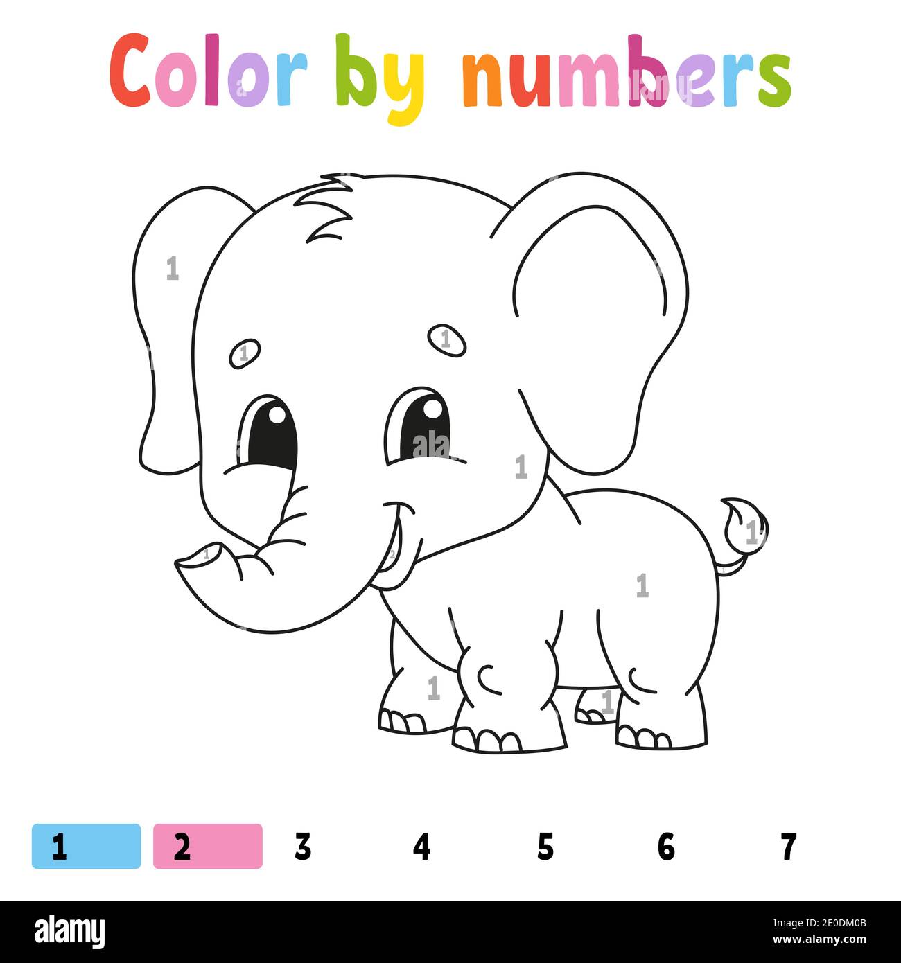 Download Color By Numbers Coloring Book For Kids Cheerful Character Vector Illustration Cute Cartoon Style Hand Drawn Fantasy Page For Children Isolated Stock Vector Image Art Alamy