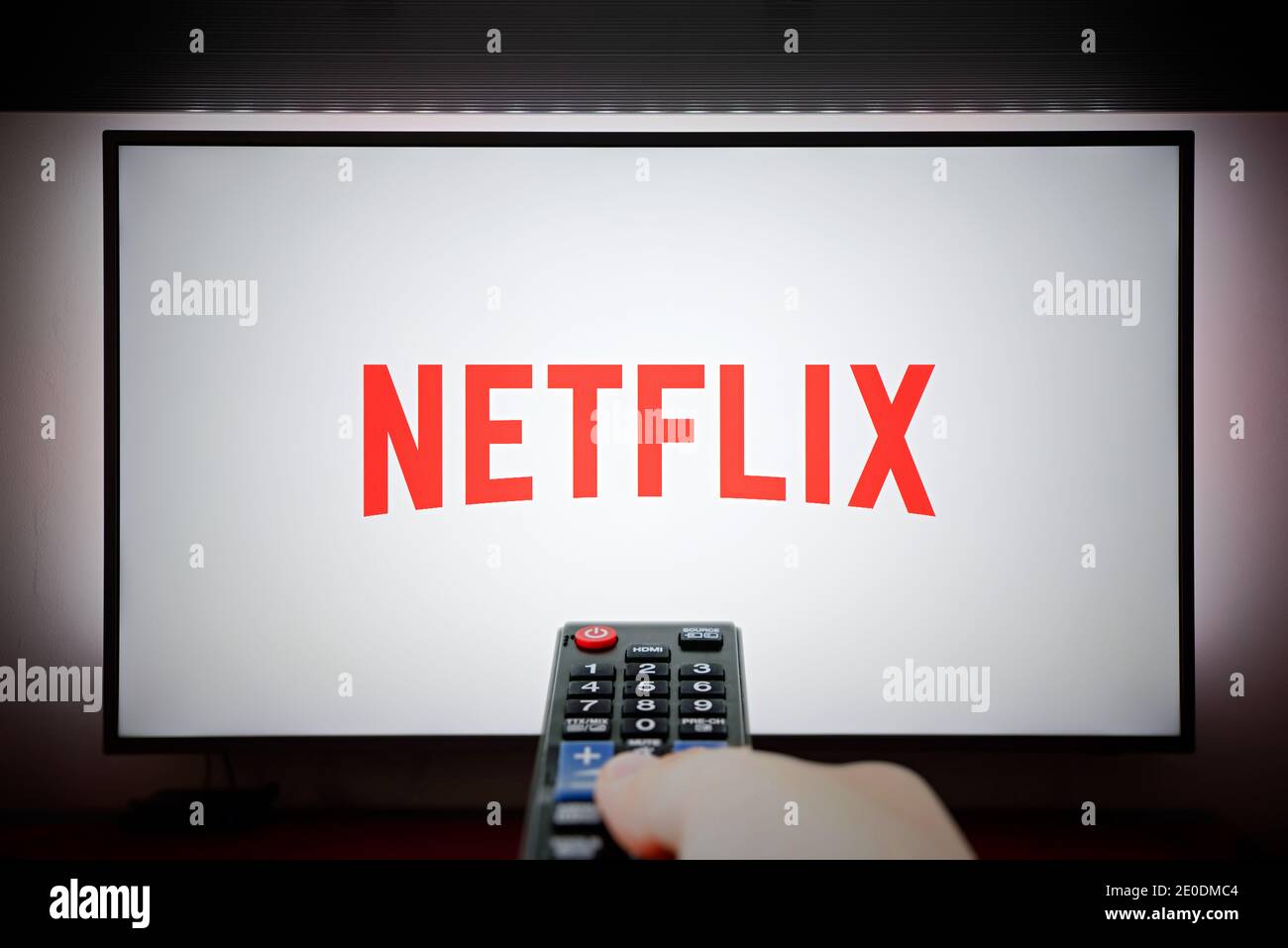 Wroclaw, Poland - OCT 13, 2020: Netflix is a global provider of streaming movies and TV series. Stock Photo