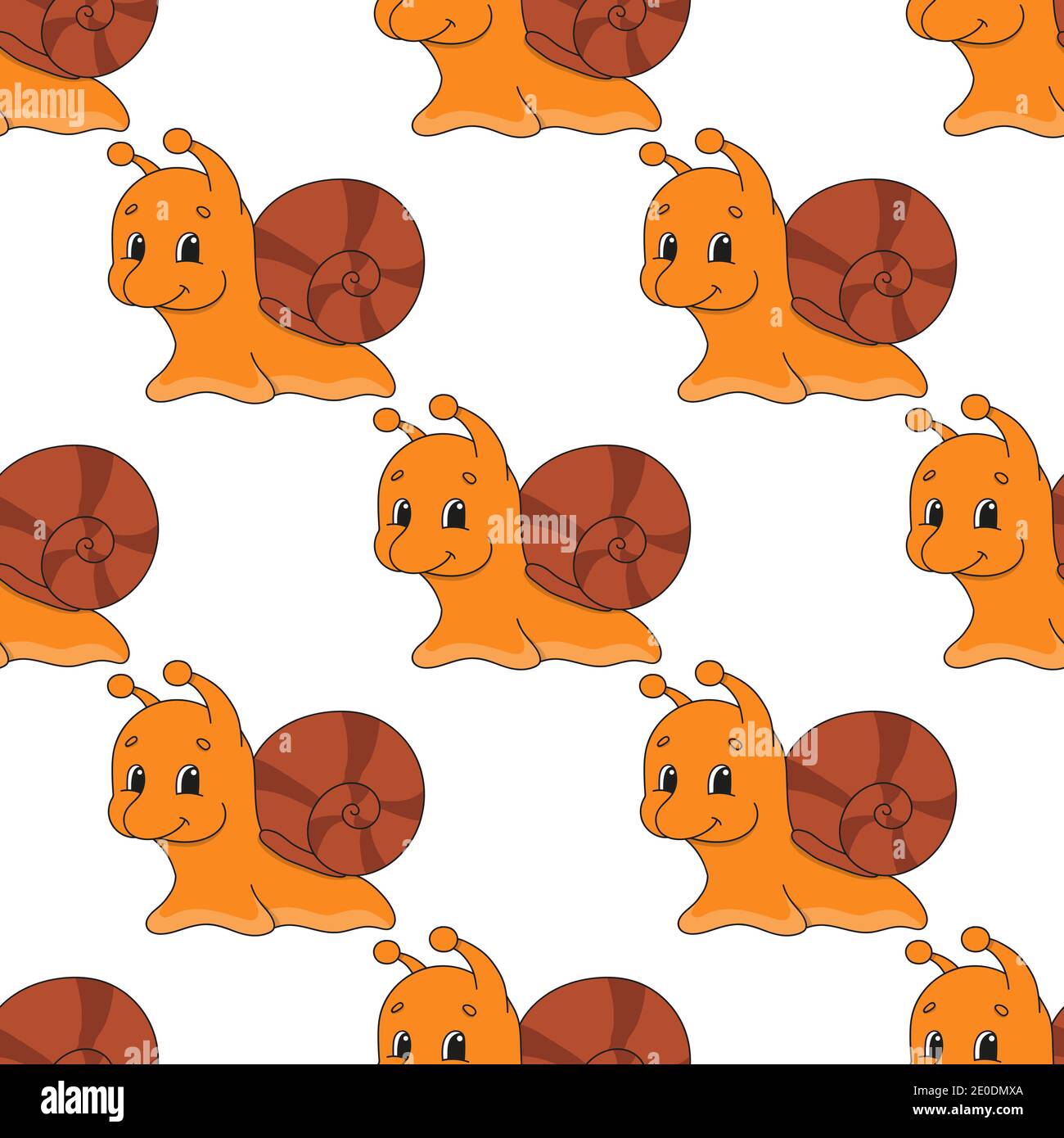 Colored seamless pattern with cute cartoon character. Simple flat ...