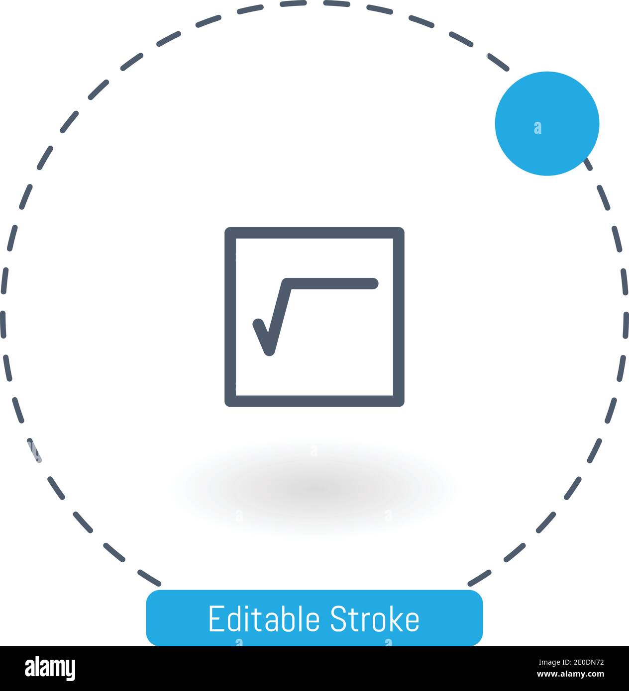 square root vector icon editable stroke outline icons for web and mobile Stock Vector
