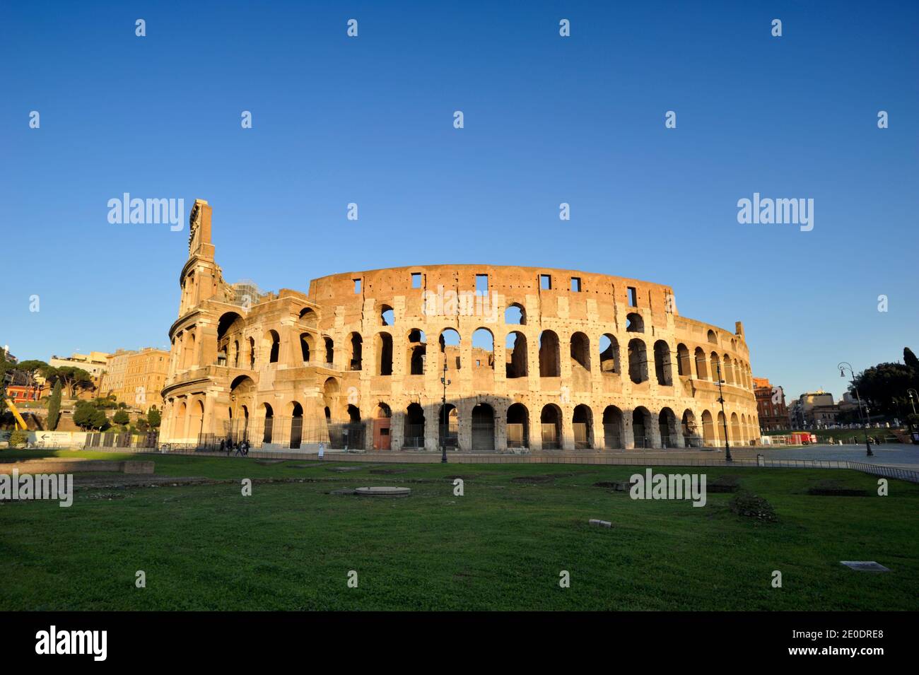 italy, rome, colosseum at sunset Stock Photo