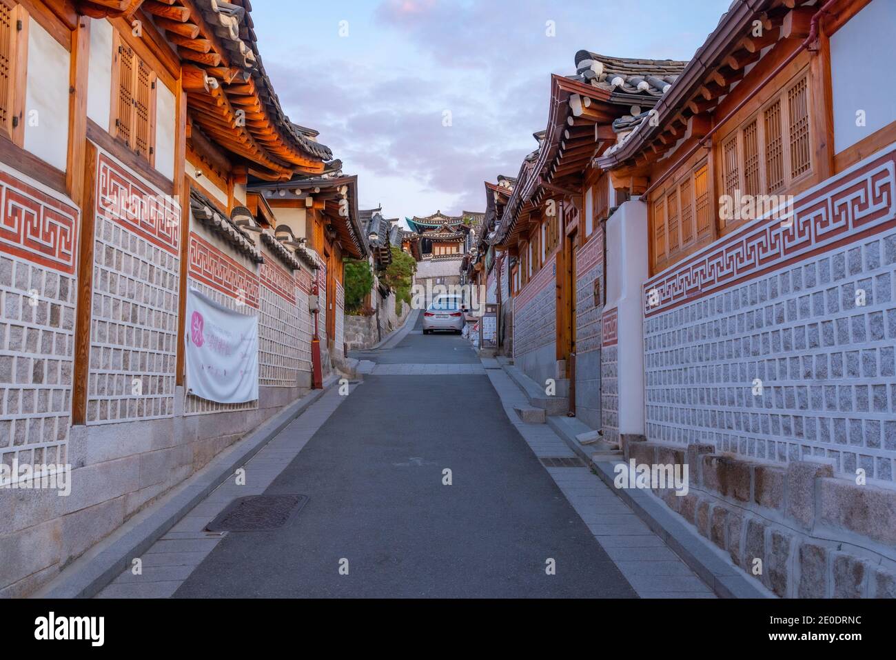 Street at Bukchon hanok village in Seoul, Republic of Korea Stock Photo ...