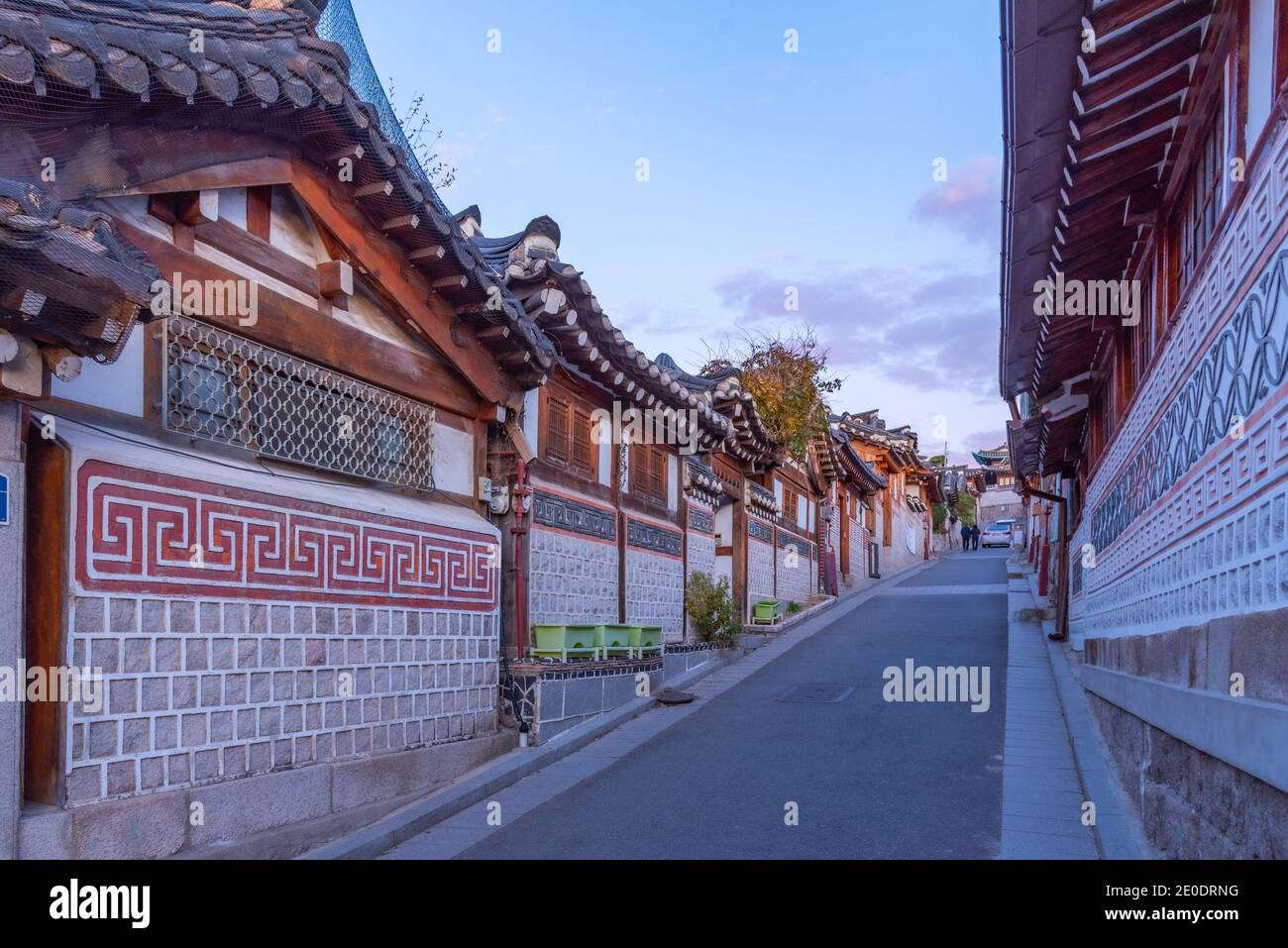 Street at Bukchon hanok village in Seoul, Republic of Korea Stock Photo ...