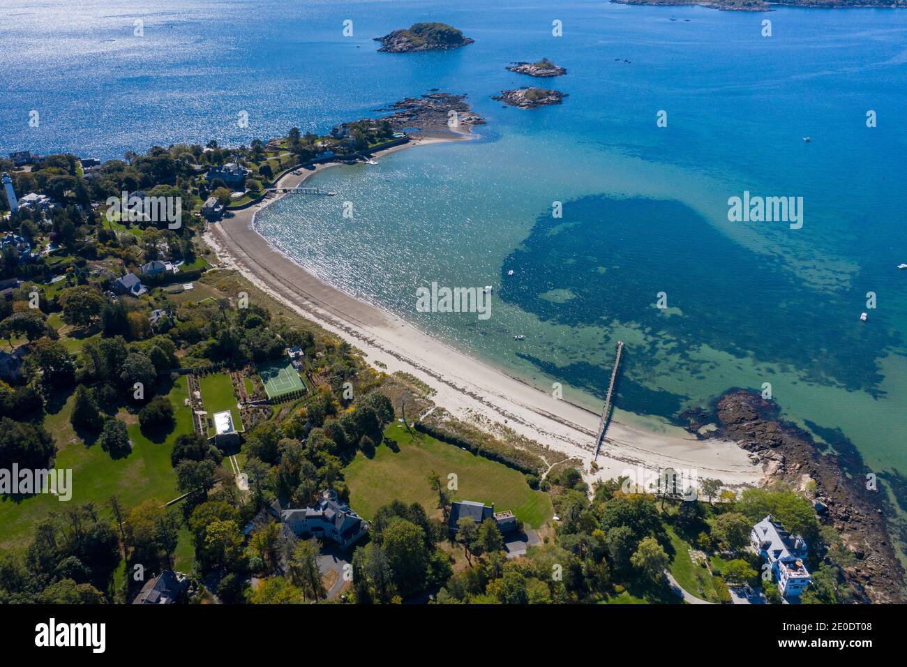 Aerial view of Procter Point, Manchester by the Sea, Massachusetts, USA Stock Photo