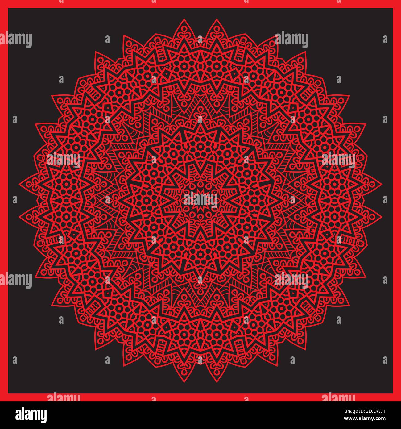 Mandala. Round colorful Ornament Pattern. Decorative elements.Red Stock Vector
