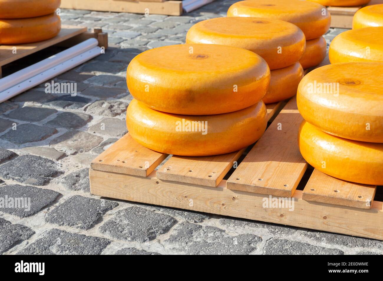 Wheels of Gouda Cheese at the Gouda Cheese Market Stock Photo Alamy