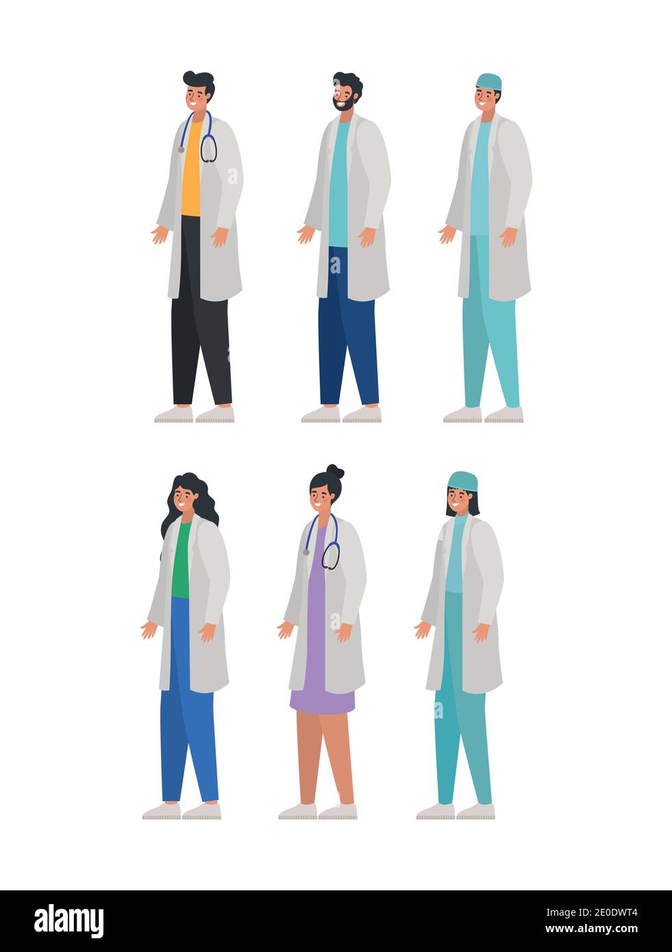 bundle of doctors icons on a white background Stock Vector Image & Art ...