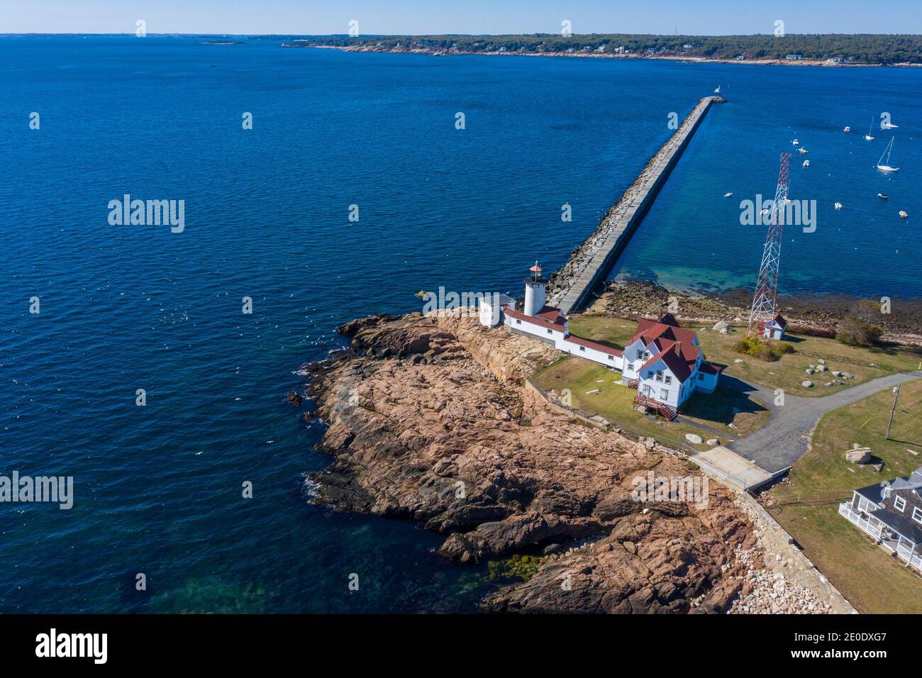 Eastern Point Lighthouse, Gloucester, Massachusetts Stock Photo